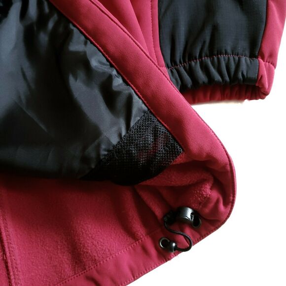 BLACK DIAMOND fleece lined full zip mock neck soft shell jacket red black Sz XL - Picture 7 of 9